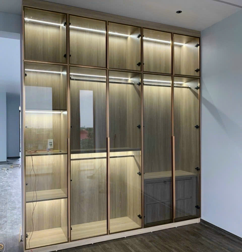Cánh kính tủ quần áo, tủ rượu mẫu 08